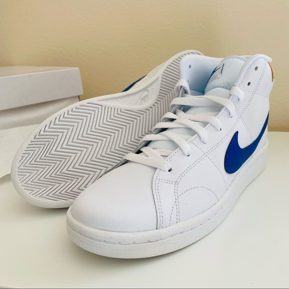 New Nike court royale 2 white mid top sneakers shoes blue swoosh - Picture 6 of 8